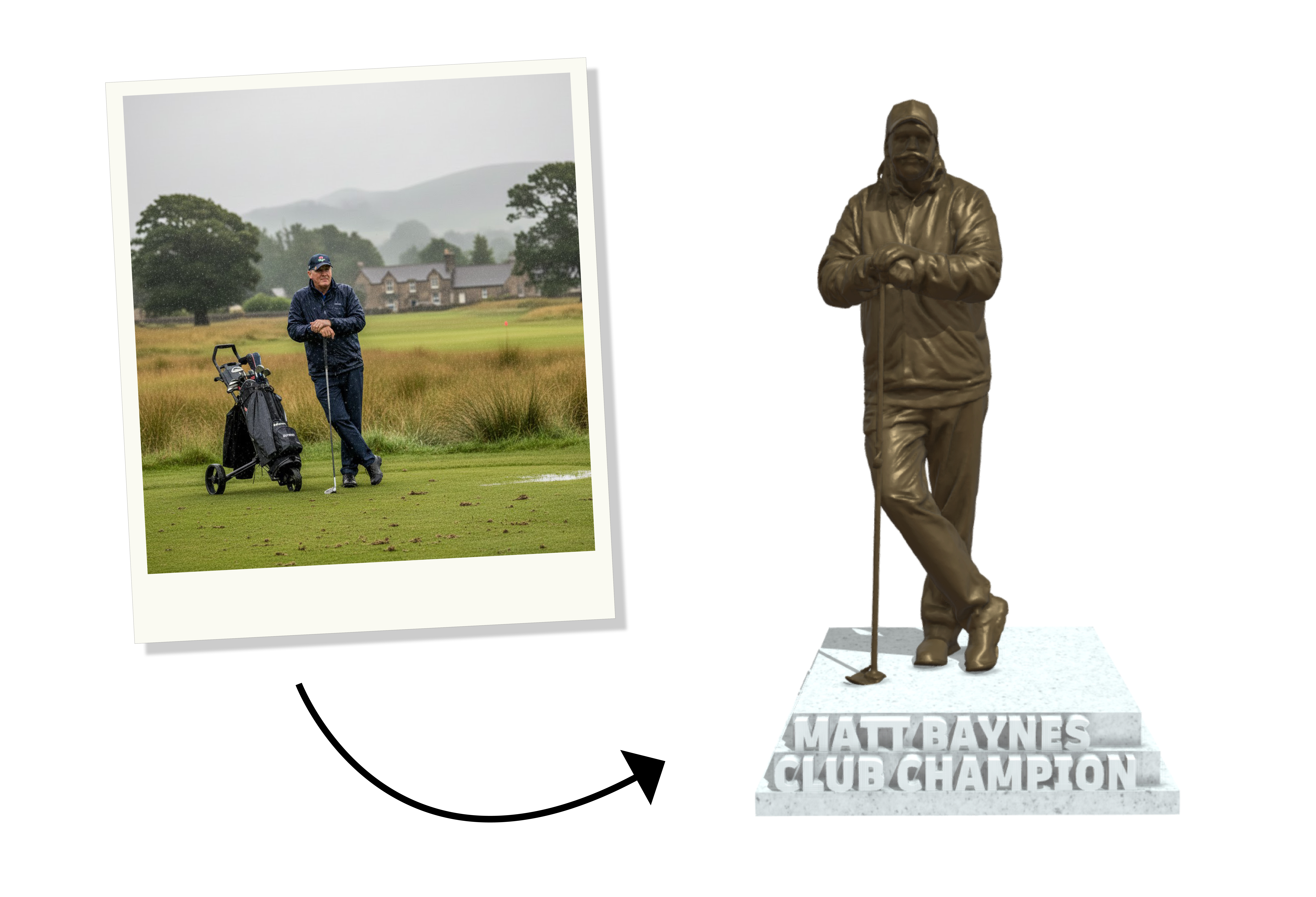 Golf custom statue trophies