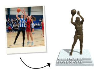 Custom sports statue trophies