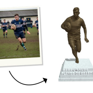 Rugby player custom statue trophy