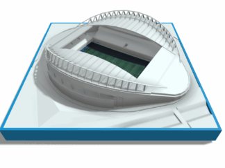 Brighton & Hove Albion AMEX stadium replica model + frame + lightbox