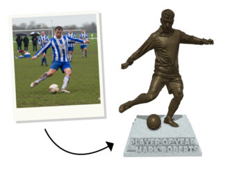 football player custom statue trophy