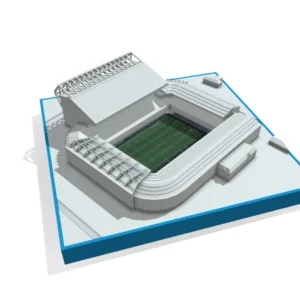 Leeds United Elland Road Stadium replica model + frame + lightbox