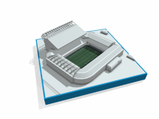 Leeds United Elland Road Stadium replica model + frame + lightbox