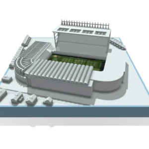 Maine Road model stadium + frame + lightbox