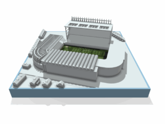 Maine Road model stadium + frame + lightbox