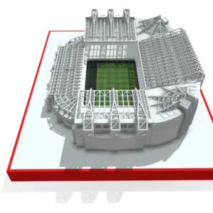 Old Trafford Stadium replica model + frame + lightbox