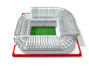 Sunderland's Stadium of Light model + frame + lightbox