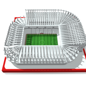 Sunderland's Stadium of Light model + frame + lightbox
