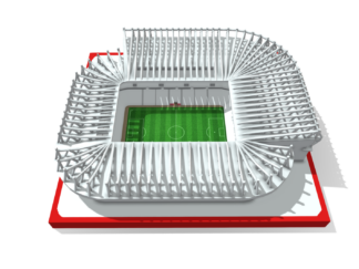 Sunderland's Stadium of Light model + frame + lightbox