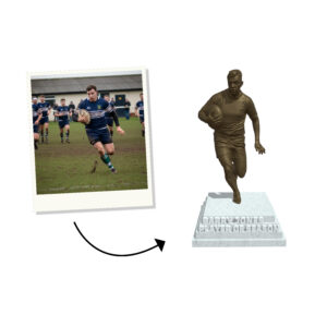 Rugby player custom statue trophy