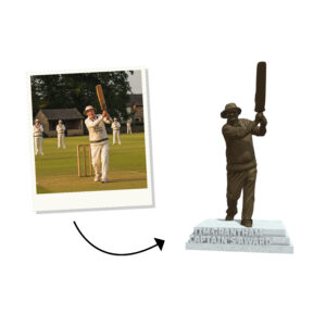 Cricket player custom statue trophy